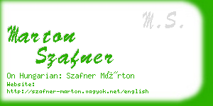 marton szafner business card